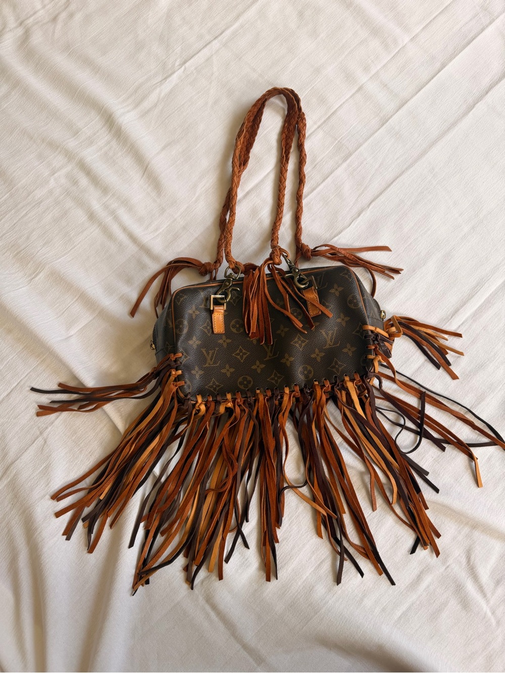 Repurposed Louis Vuitton Fringe Bag